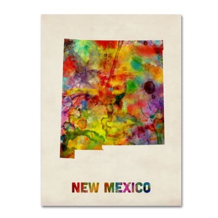 Michael Tompsett 'New Mexico Map' Canvas Art,14x19